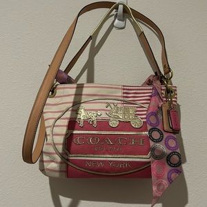 Coach Patch Work Purse. It came with a spot inside that I used Tide to go on.